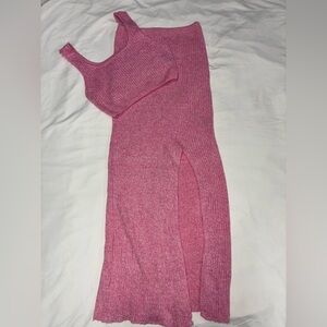 SHEIN Two Piece Pink Knitted Set Size Small